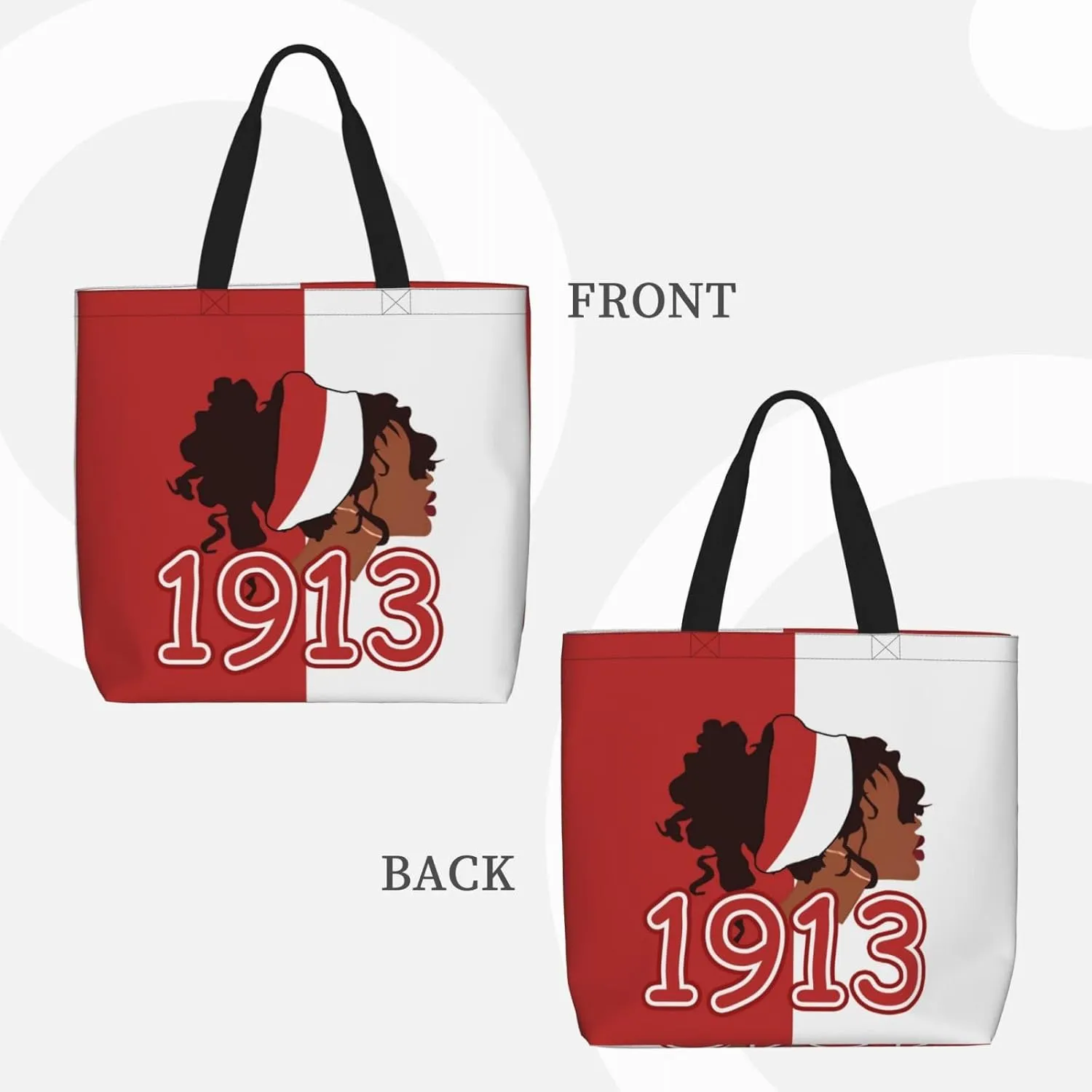 AkA Sorority Gifts Tote Bag Reusable Canvas Shoulder Bag Shopping Tote Bag for Women Travel Work Beach Bag