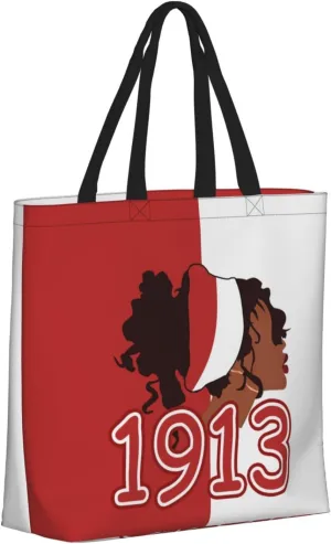 AkA Sorority Gifts Tote Bag Reusable Canvas Shoulder Bag Shopping Tote Bag for Women Travel Work Beach Bag
