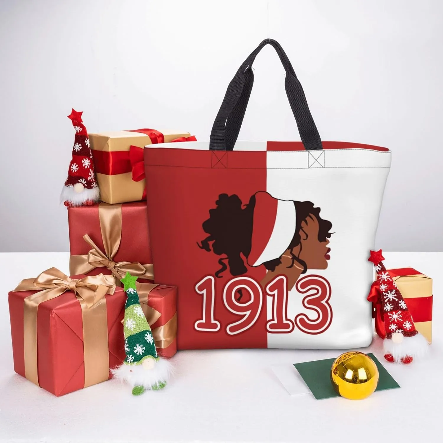 AkA Sorority Gifts Tote Bag Reusable Canvas Shoulder Bag Shopping Tote Bag for Women Travel Work Beach Bag