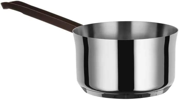 Alessi edo Long-Handled Saucepan, Ø 16, steel,brown