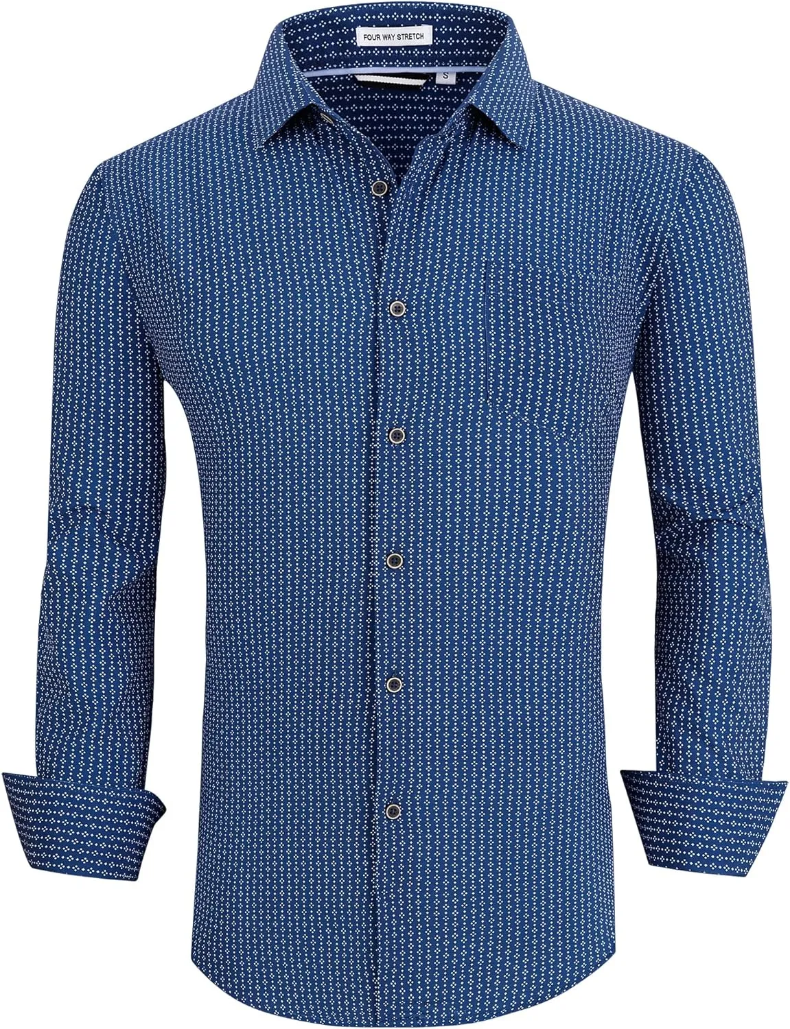 Alex Vando Mens Printed Dress Shirts Long Sleeve Regular Fit Button Down Shirt