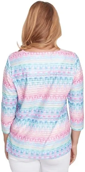 Alfred Dunner Classic Geo Biadre Polyester Top