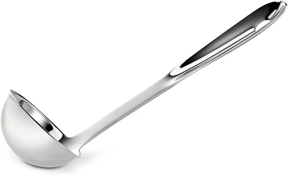 All-Clad Specialty Stainless Steel Kitchen Gadgets Soup Ladle Kitchen Tools, Kitchen Hacks Silver