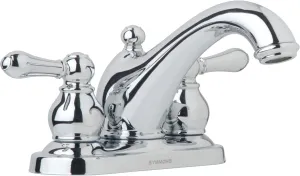 Allura 4 in. Centerset 2-Handle Bathroom Faucet with Drain Assembly in Polished Chrome (1.2 GPM)