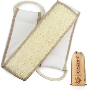 Almooni Natural Egyptian Loofah Back Scrubbers for Use in Shower, Exfoliating Natural Loofah Back Scrubber for Shower for Men and Women to Clean Your Back Deeply - 1 Count (1 Pack)