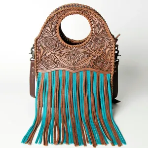 American Darling - Tooled With Turquoise and Brown Fringe Handbag
