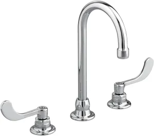 American Standard 6540.170.002 Monterrey Widespread 1.5 Gpm Gooseneck Faucet with VR Wrist Blace Handles Less Drain, Polished Chrome