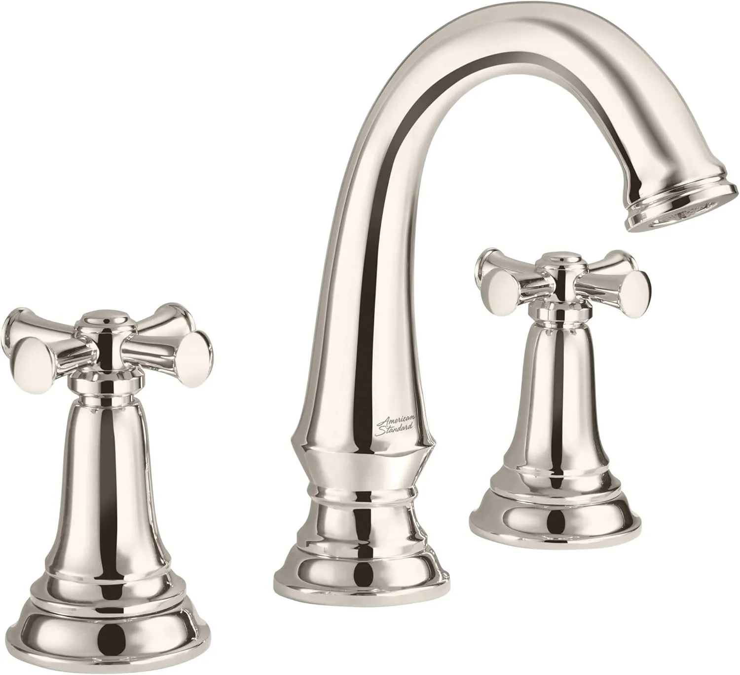 American Standard 7052827.013, Delancey 8-Inch Widespread 2-Handle Bathroom Faucet 1.2 GPM With Cross Handles, Polished Nickel