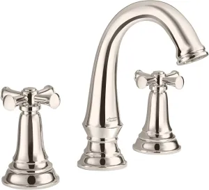 American Standard 7052827.013, Delancey 8-Inch Widespread 2-Handle Bathroom Faucet 1.2 GPM With Cross Handles, Polished Nickel