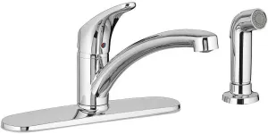 American Standard 7074040.002 Colony Pro Single-Handle Kitchen Faucet with Side Spray and Deckplate, Polished Chrome
