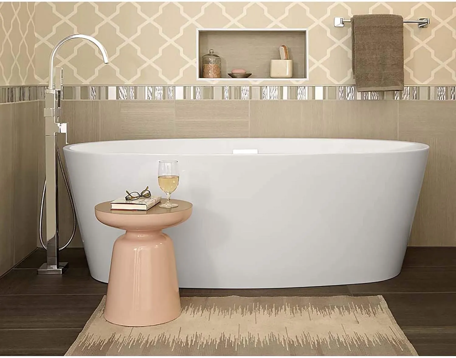 American Standard Times Square Contemporary Square Freestanding Tub Faucet for Flash Rough-in Valve, Polished Chrome