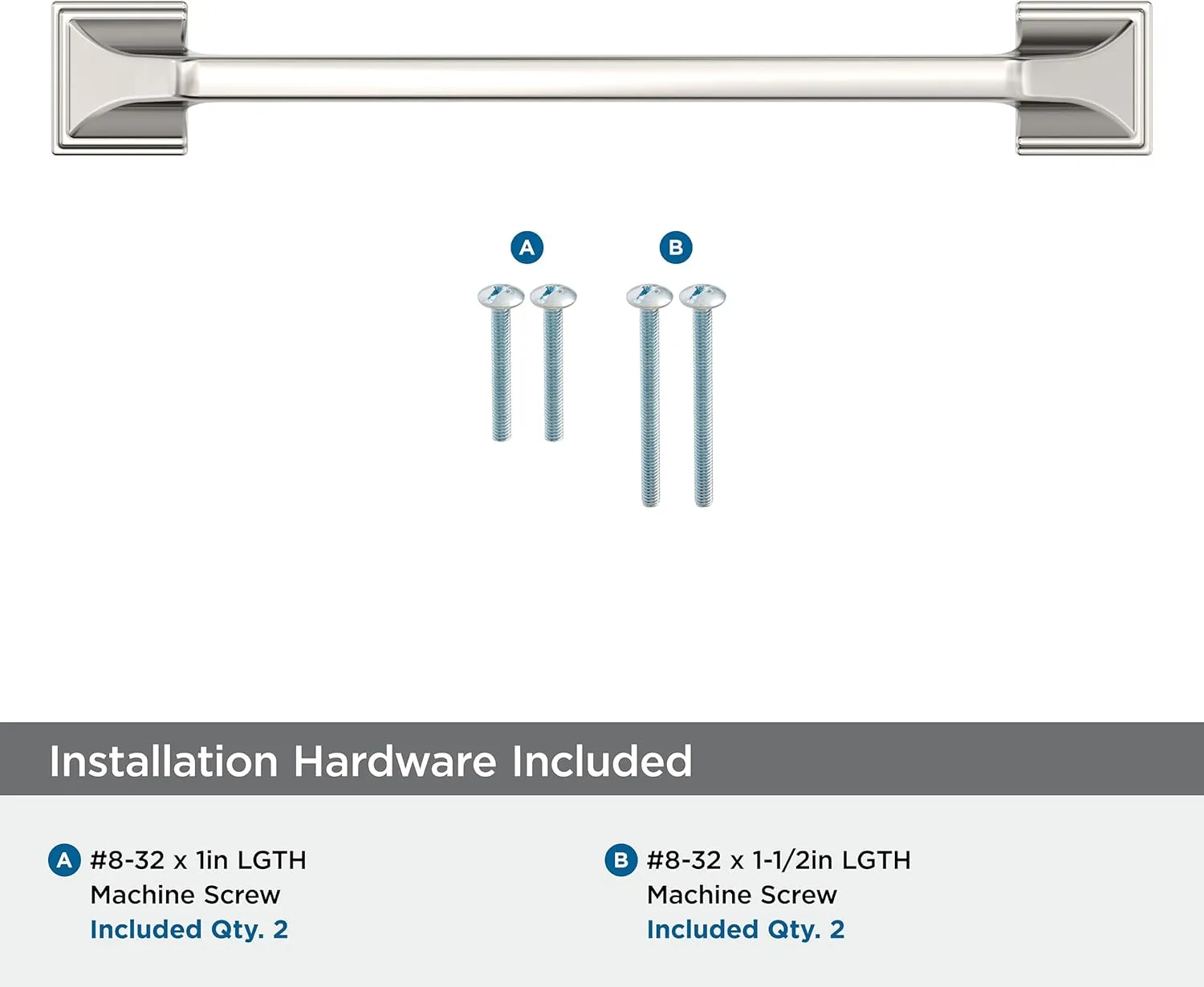 Amerock BP36883PN | Exceed 6-5/16 inch (160mm) Center-to-Center Polished Nickel Cabinet Pull | Kitchen Cabinet Hardware | Furniture Hardware | Drawer Handle