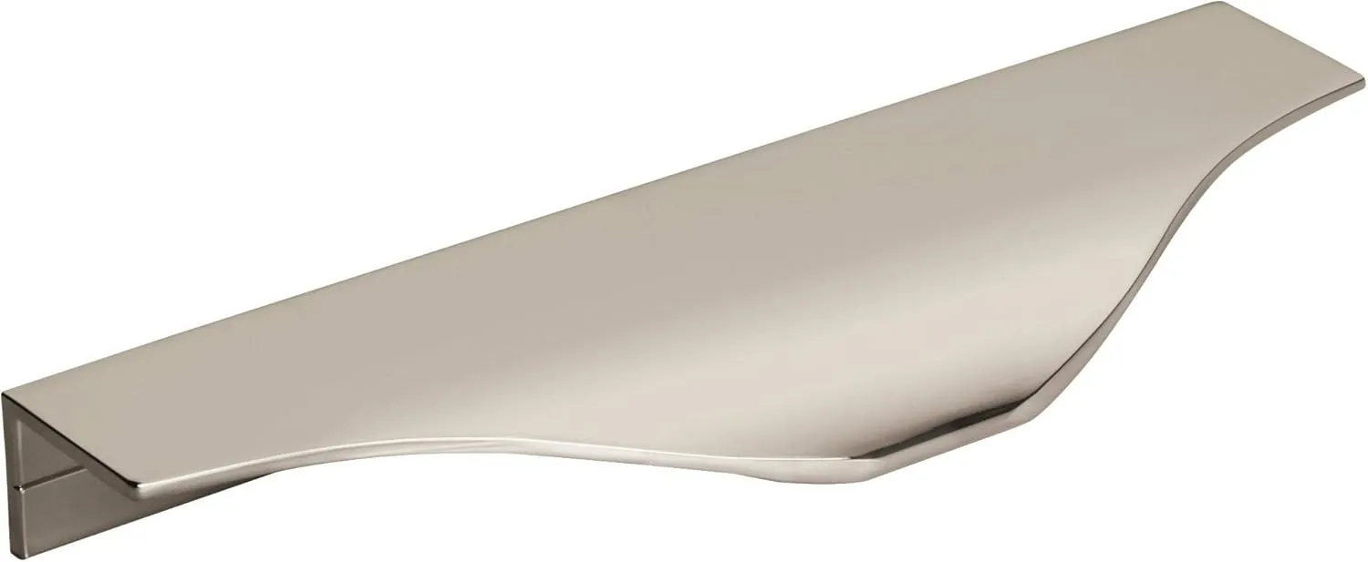 Amerock | Cabinet Edge Pull | Polished Nickel | 4-9/16 inch (116 mm) Center to Center | Aloft | 1 Pack | Drawer Pull | Drawer Handle | Cabinet Hardware
