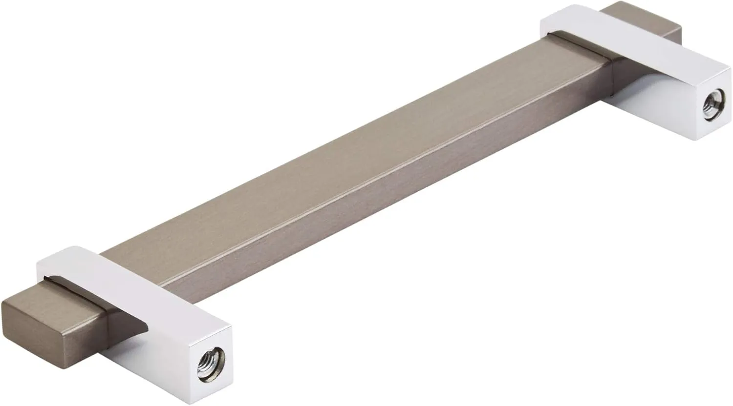 Amerock | Cabinet Pull | Black Brushed Nickel/Polished Chrome | 5-1/16 inch (128 mm) Center to Center | Mulino | 1 Pack | Drawer Pull | Drawer Handle | Cabinet Hardware