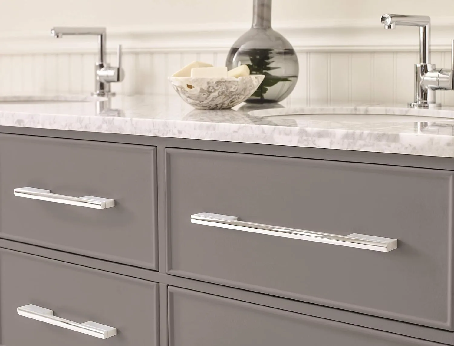 Amerock | Cabinet Pull | Polished Chrome | 6-5/16 inch (160 mm) Center to Center | Separa | 1 Pack | Drawer Pull | Drawer Handle | Cabinet Hardware