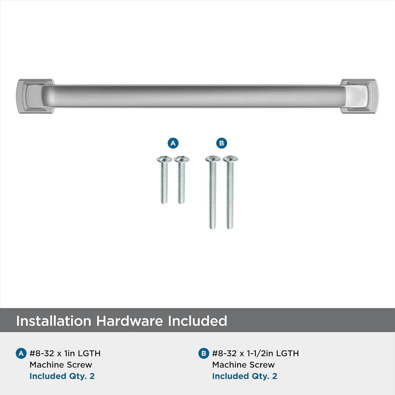 Amerock | Cabinet Pull | Polished Chrome | 6-5/16 inch (160 mm) Center-to-Center | Surpass | 1 Pack | Drawer Pull | Cabinet Handle | Cabinet Hardware
