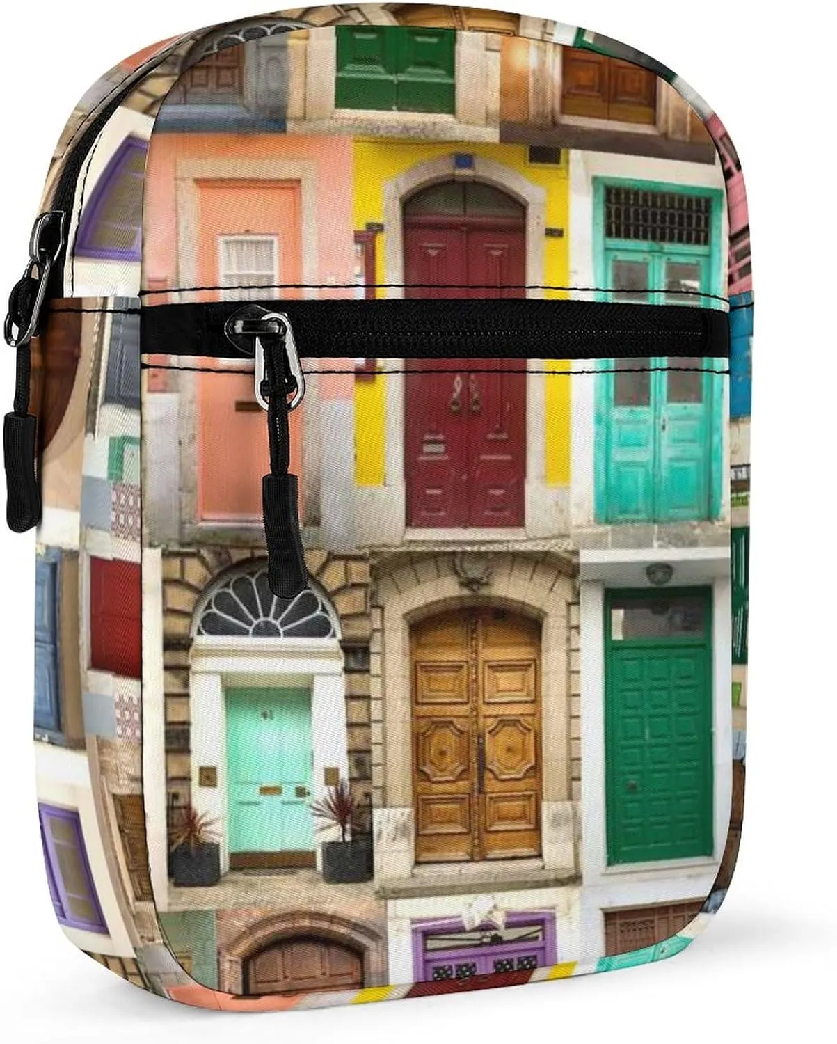 Ancient Wooden Door From all Around The World Adjustable Fanny Waist Pack Pouch, Waterproof Crossbody Runners Bag Wallet for Gym Hiking Fitness Women Men 6.1 x 2.2 x 7.9 inch
