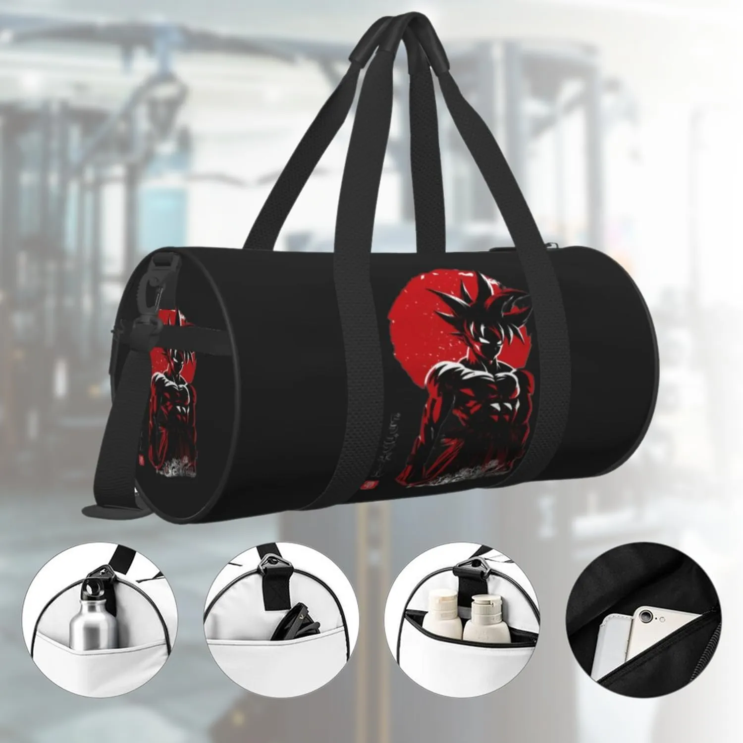 Anime Gym Bag for Women Men - Large Capacity Waterproof Workout Fitness Travel Sports Bags Fashion Street Camping Weekender Expandable Carry On Duffle Bag For Couple (B7)