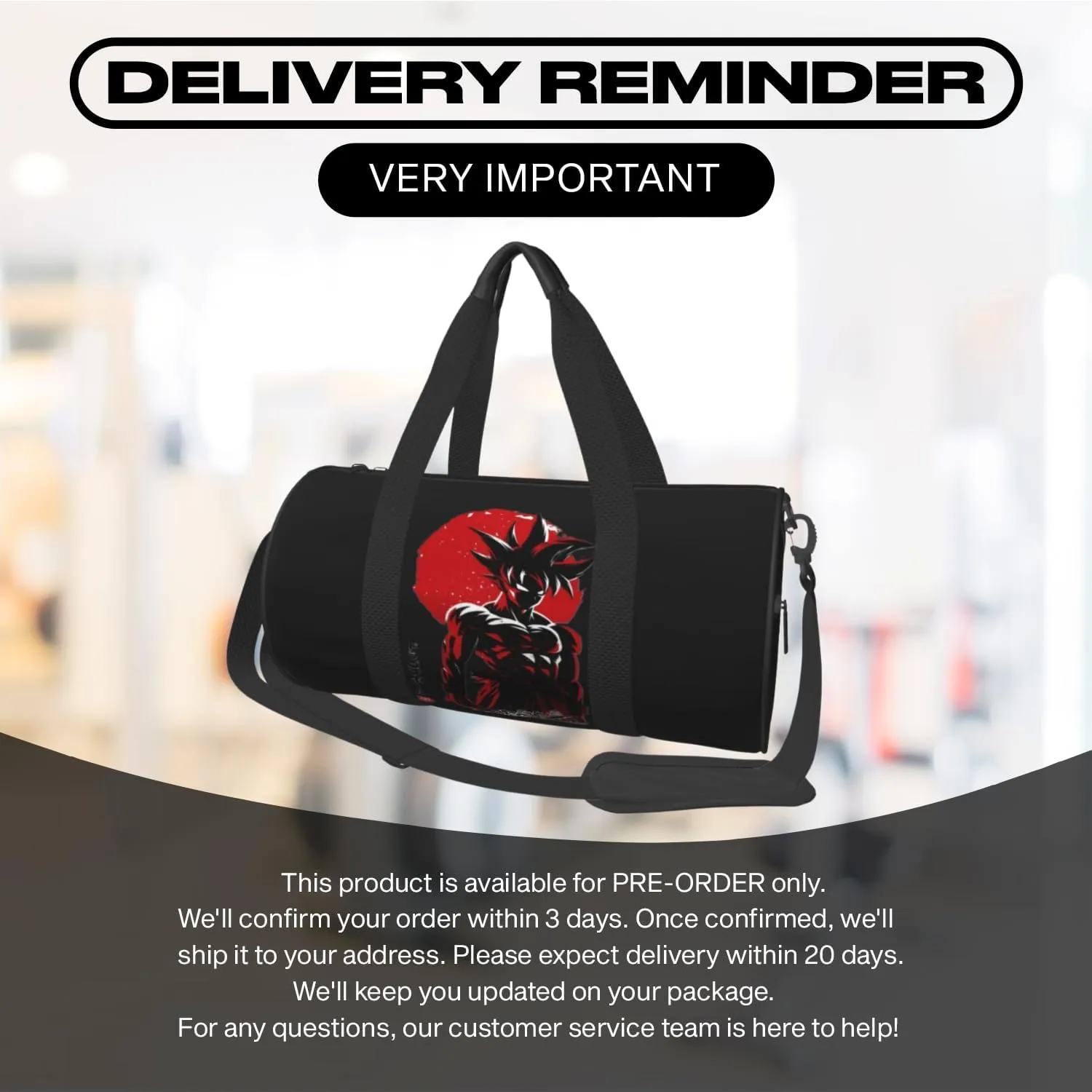 Anime Gym Bag for Women Men - Large Capacity Waterproof Workout Fitness Travel Sports Bags Fashion Street Camping Weekender Expandable Carry On Duffle Bag For Couple (B7)