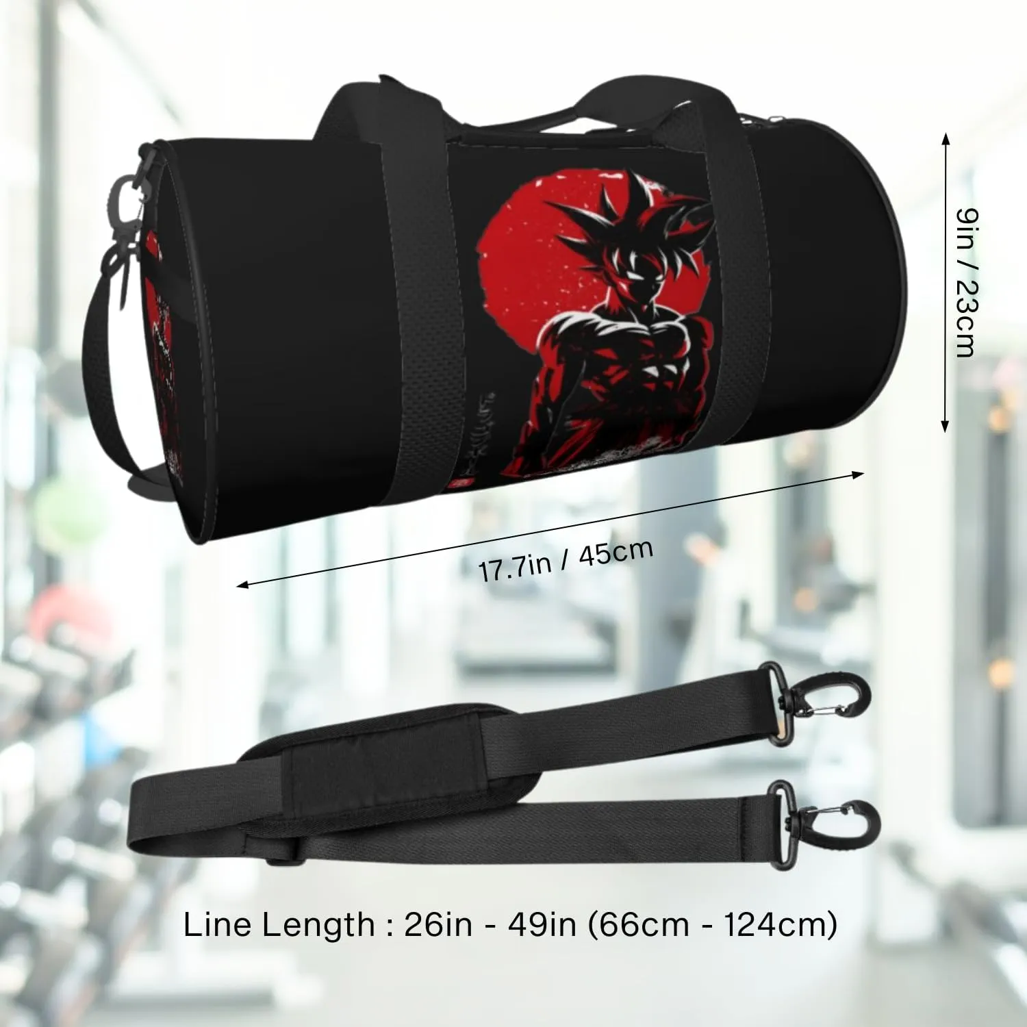 Anime Gym Bag for Women Men - Large Capacity Waterproof Workout Fitness Travel Sports Bags Fashion Street Camping Weekender Expandable Carry On Duffle Bag For Couple (B7)