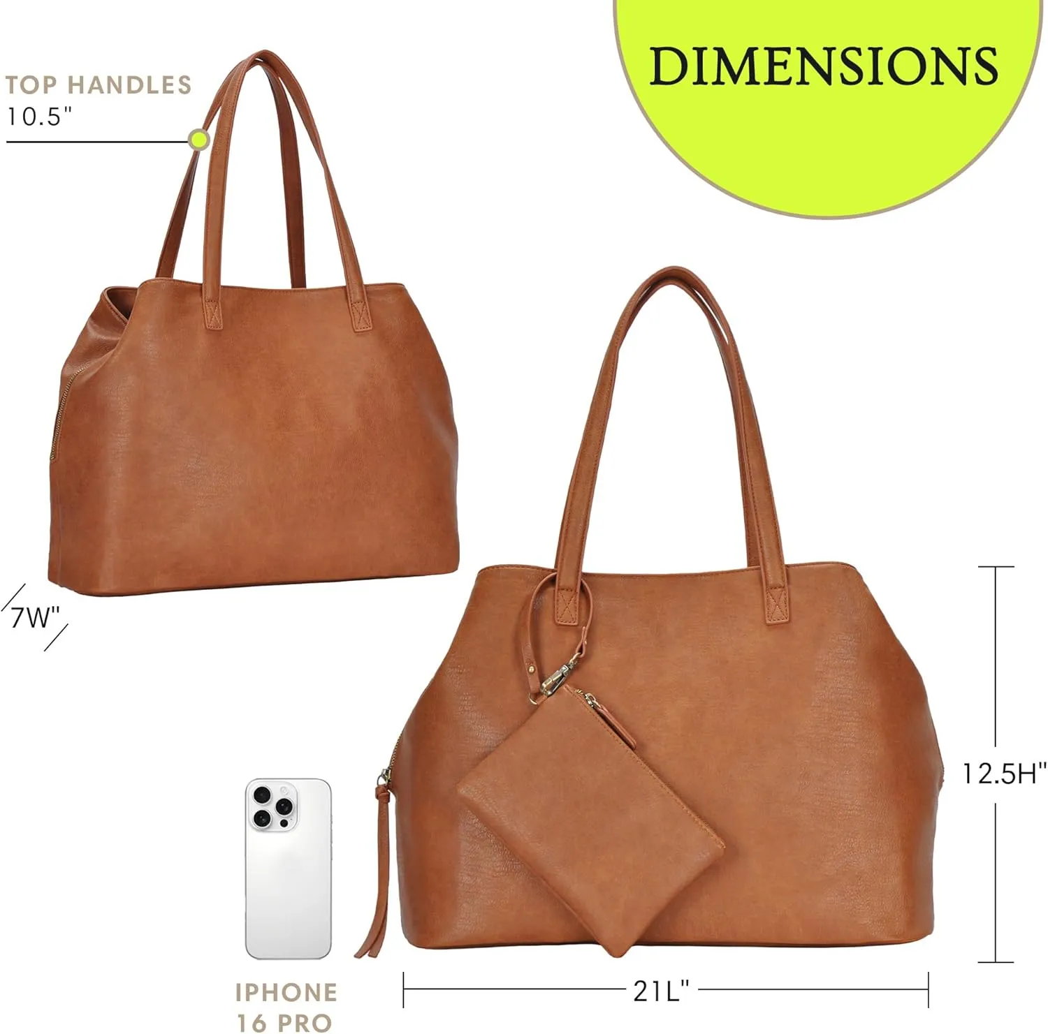 Antik Kraft Erica Tote | Dual Top Handle Tote Bag for Women | Vegan Leather Top-Handle Shoulder Bag