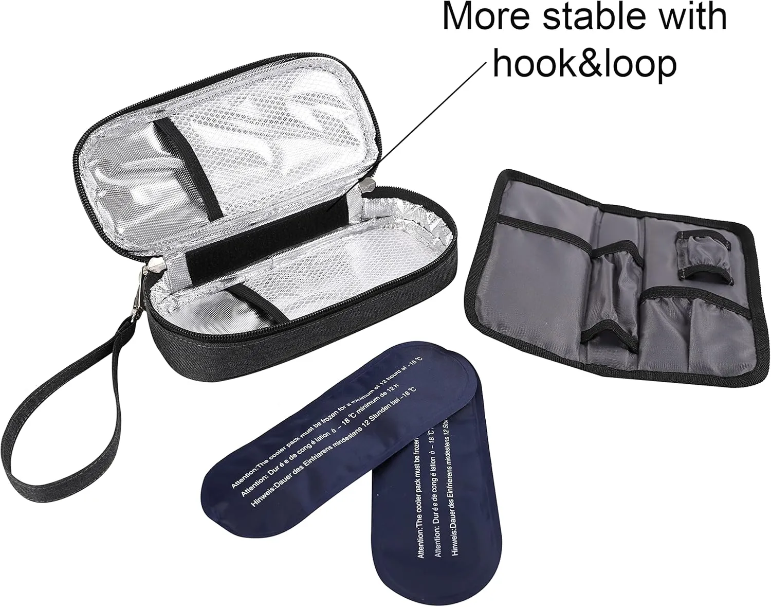 apollo walker Insulin Cooler Travel Case Diabetic Medication Cooler with Ice Packs and Insulation Liner