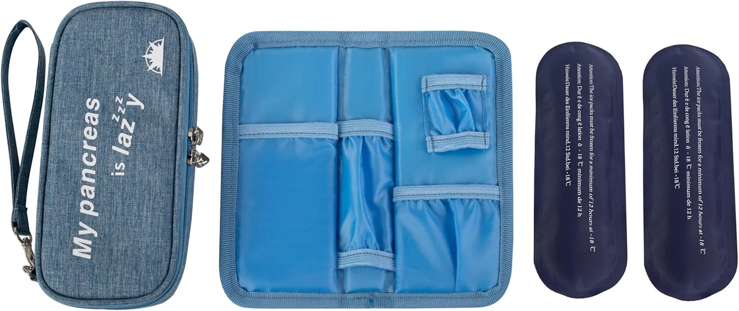 apollo walker Insulin Cooler Travel Case Diabetic Medication Cooler with Ice Packs and Insulation Liner