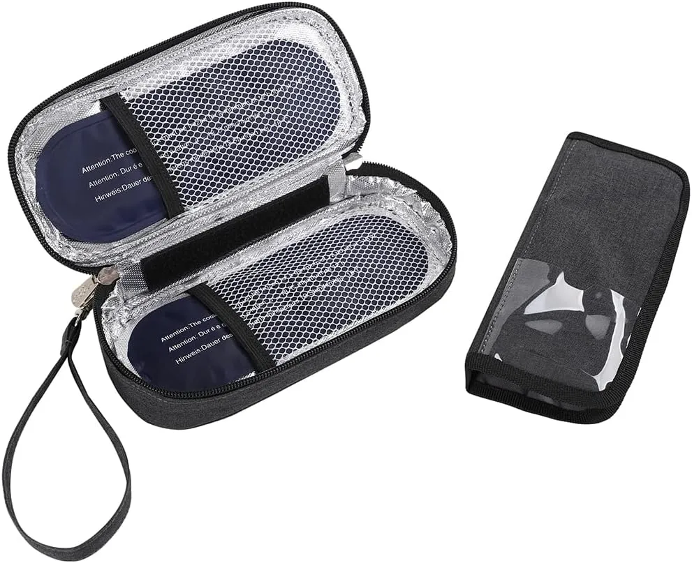 apollo walker Insulin Cooler Travel Case Diabetic Medication Cooler with Ice Packs and Insulation Liner