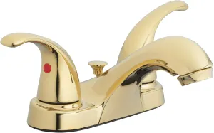 Aqua Vista 15-B42WP-PB-AV Two Handle Bathroom Sink Faucet, Polished Brass