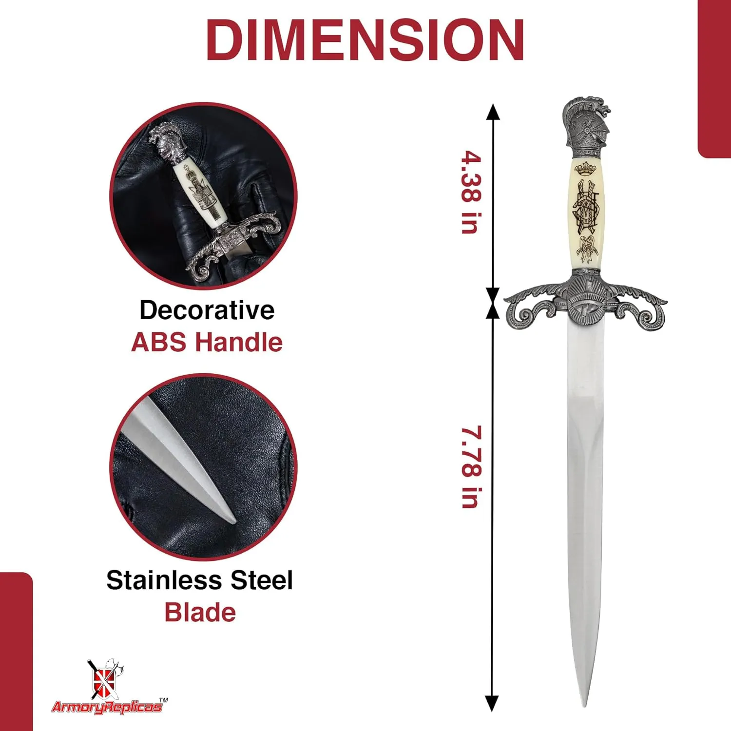 Armory Replicas™ - King Solomon Medieval Crusader Daggers - Perfect for Reenactment