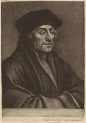 Art Print : Vaillant After Hans Holbein The Younger, Erasmus, Historic Wall Décor : 16in x 24in