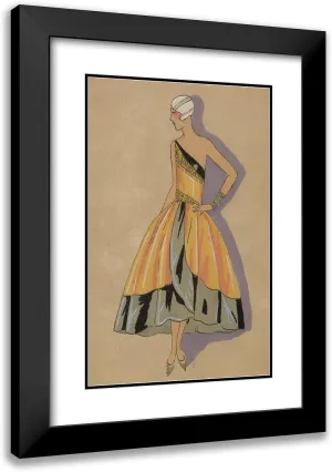 ArtDirect Anonymous 17x24 Black Modern Frame and Double Matted Museum Art Print Titled - Creation Jeanne Lanvin - an Infante (1927)