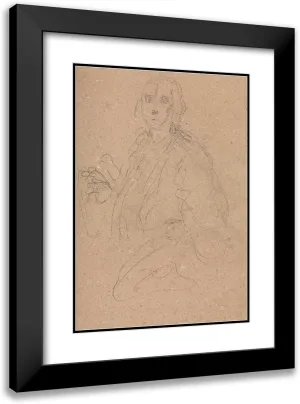 ArtDirect Francesco Lorenzi 14x18 Black Modern Frame and Double Matted Museum Art Print Titled - Verona Sketchbook: Gentlemen (Page 55) (1760)
