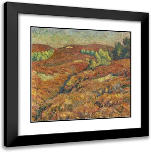 ArtDirect Georg Burmester 17x15 Black Modern Frame and Double Matted Museum Art Print Titled - Autumn in the Heide (1910)