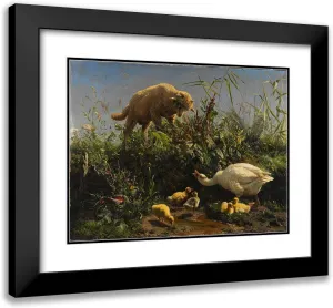 ArtDirect Johann Baptist Hofner 18x15 Black Modern Frame and Double Matted Museum Art Print Titled - The Peace-Breaker (1860)