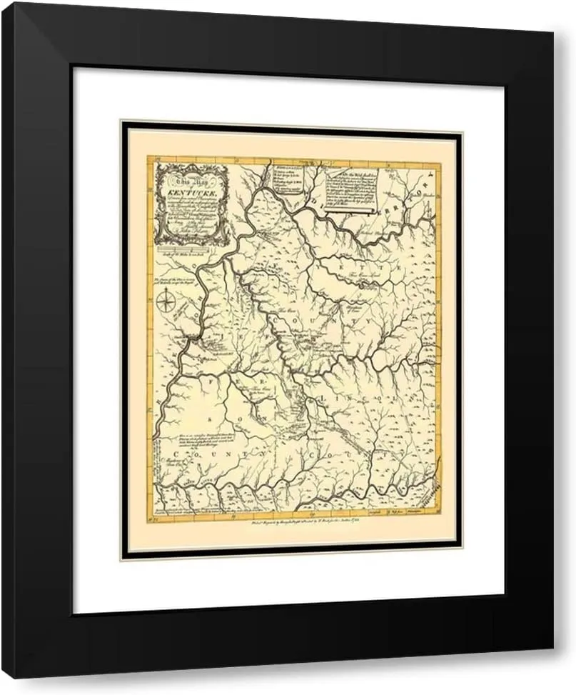 ArtDirect Kentucky - Filson 1784 20x22 Black Modern Wood Framed with Double Matting Museum Art Print by Filson