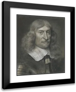 ArtDirect Wallerant Vaillant 20x23 Black Modern Frame and Double Matted Museum Art Print Titled - Portrait of a Middle-Aged Man in Armour (1649)