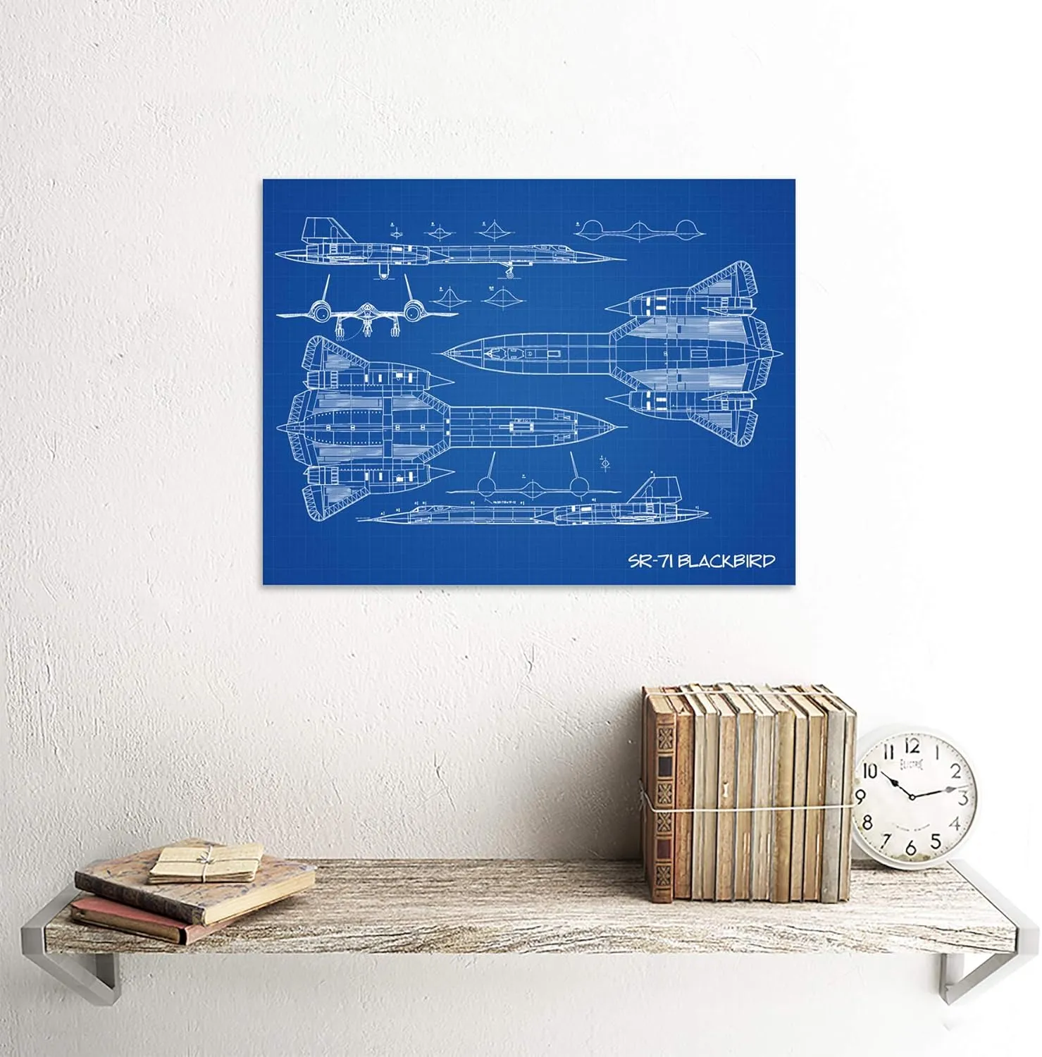 Artery8 SR-71 Blackbird Habu US Aircraft Spy Plane Blueprint Plan Unframed Wall Art Print Poster Home Decor Premium