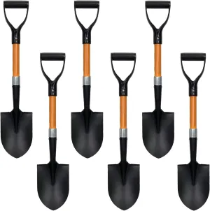 Ashman Digging Shovel (6 Pack) - 27 Inches in Length, Durable Handle, Round Shovel with Comfortable Grip with a Sturdy Blade, Multipurpose Premium Round Point Blade Shovel.