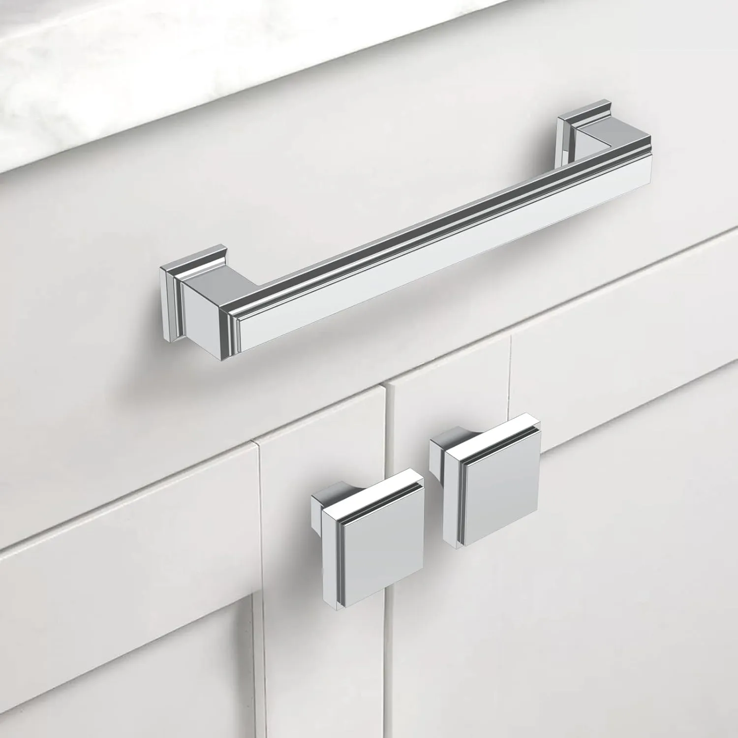 Asidrama 10 Pack 5 Inch(128mm) Polished Chrome Kitchen Cabinet Handles Cabinet Pulls Kitchen Cabinet Hardware for Cupboard Drawer Pulls