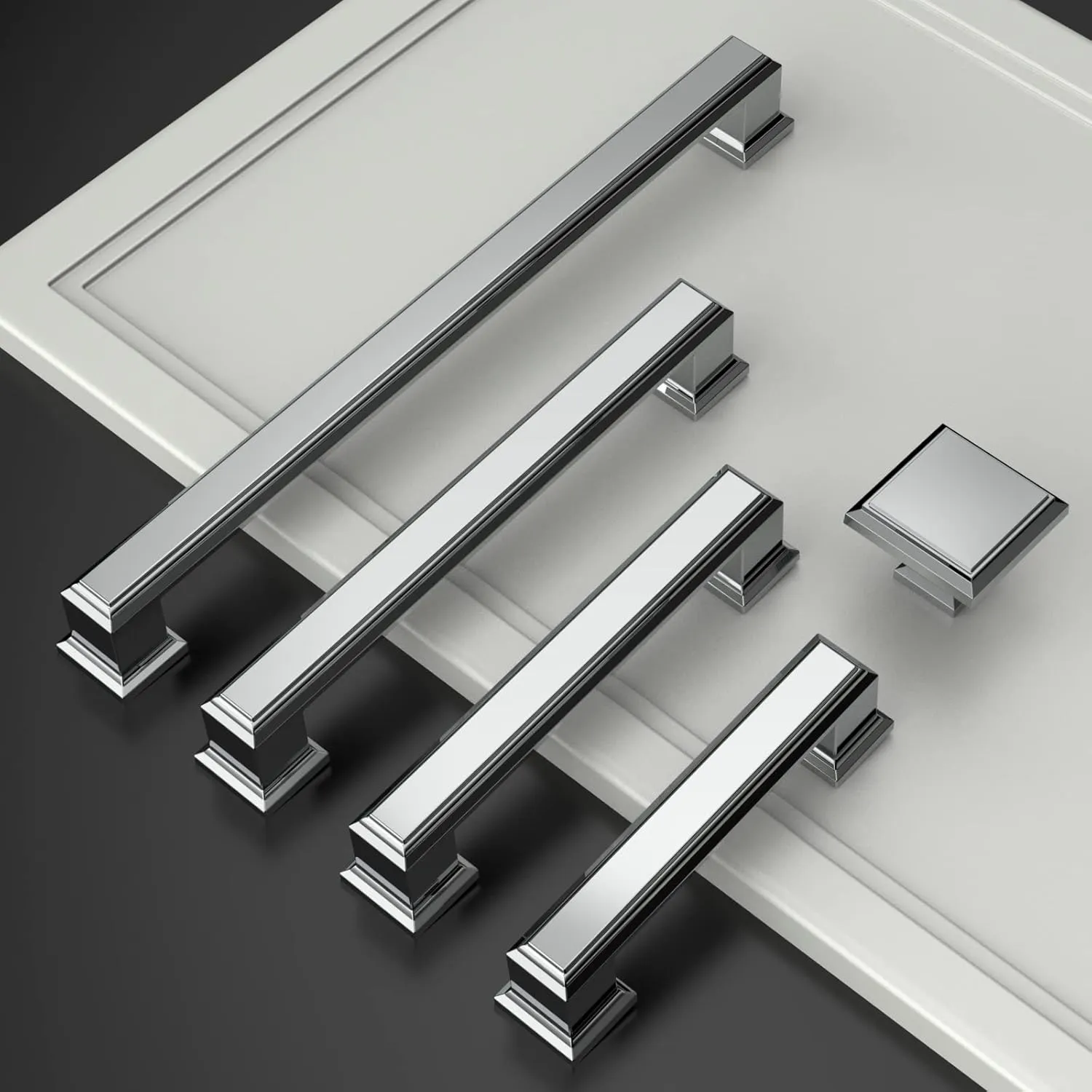 Asidrama 10 Pack 5 Inch(128mm) Polished Chrome Kitchen Cabinet Handles Cabinet Pulls Kitchen Cabinet Hardware for Cupboard Drawer Pulls