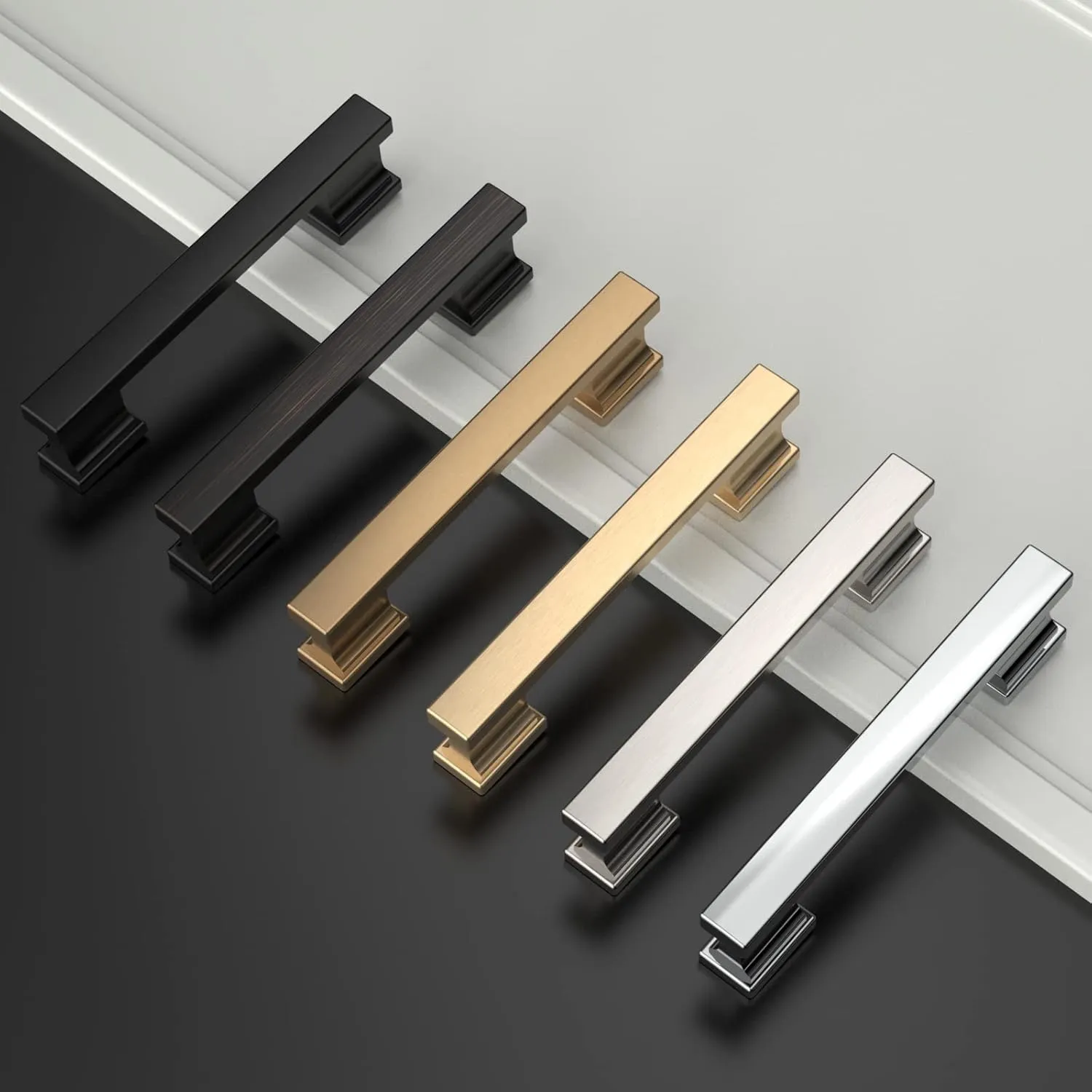 Asidrama 6 Pack 3.75 Inch(96mm) Polished Chrome Kitchen Cabinet Handles, Cabinet Pulls Kitchen Cabinet Hardware for Cupboard Drawer Pulls