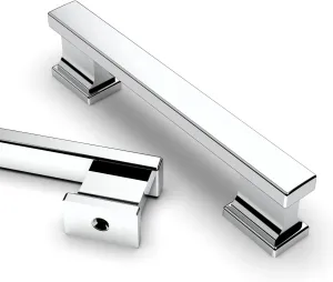 Asidrama 6 Pack 3.75 Inch(96mm) Polished Chrome Kitchen Cabinet Handles, Cabinet Pulls Kitchen Cabinet Hardware for Cupboard Drawer Pulls