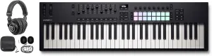 Audiosavings Bundle: Novation LAUNCHKEY 61 MK4 61-Key USB MIDI Ableton Live Keyboard Controller Bundle with Rockville PRO-M50 Studio Headphones w/Detachable Coil Cable & Case Extra Ear Pad (2 Items)