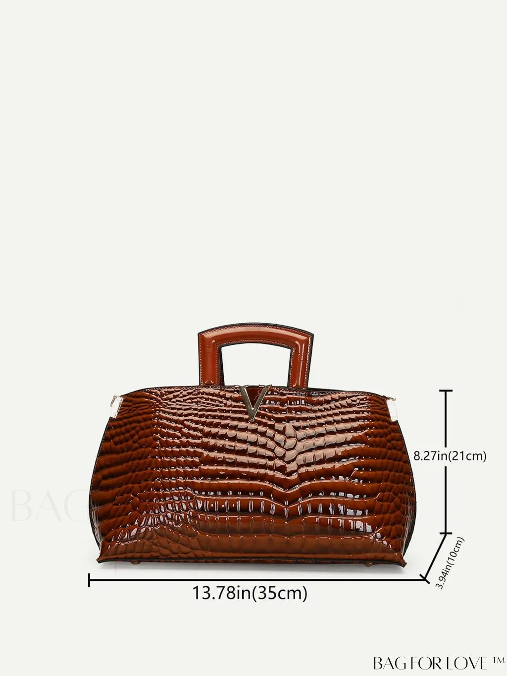 BagForLove - Brown Crocodile Print Tote - Elegant and Sophisticated