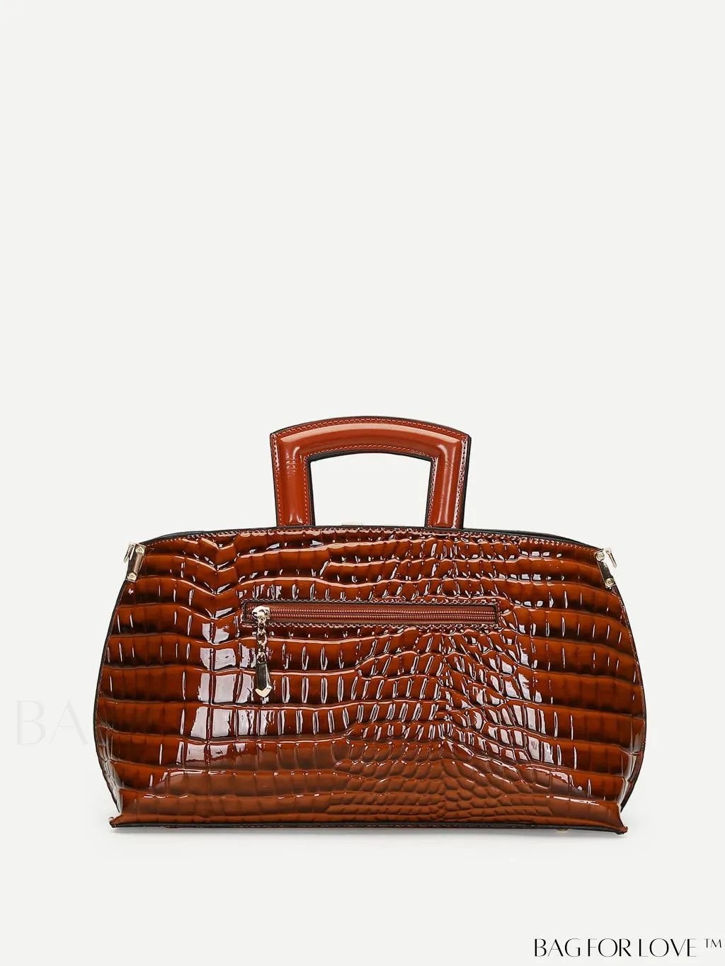 BagForLove - Brown Crocodile Print Tote - Elegant and Sophisticated