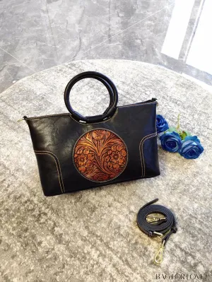 BagForLove - Chic Colorblock Floral Tote: Elegant, Vintage-Inspired Handbag