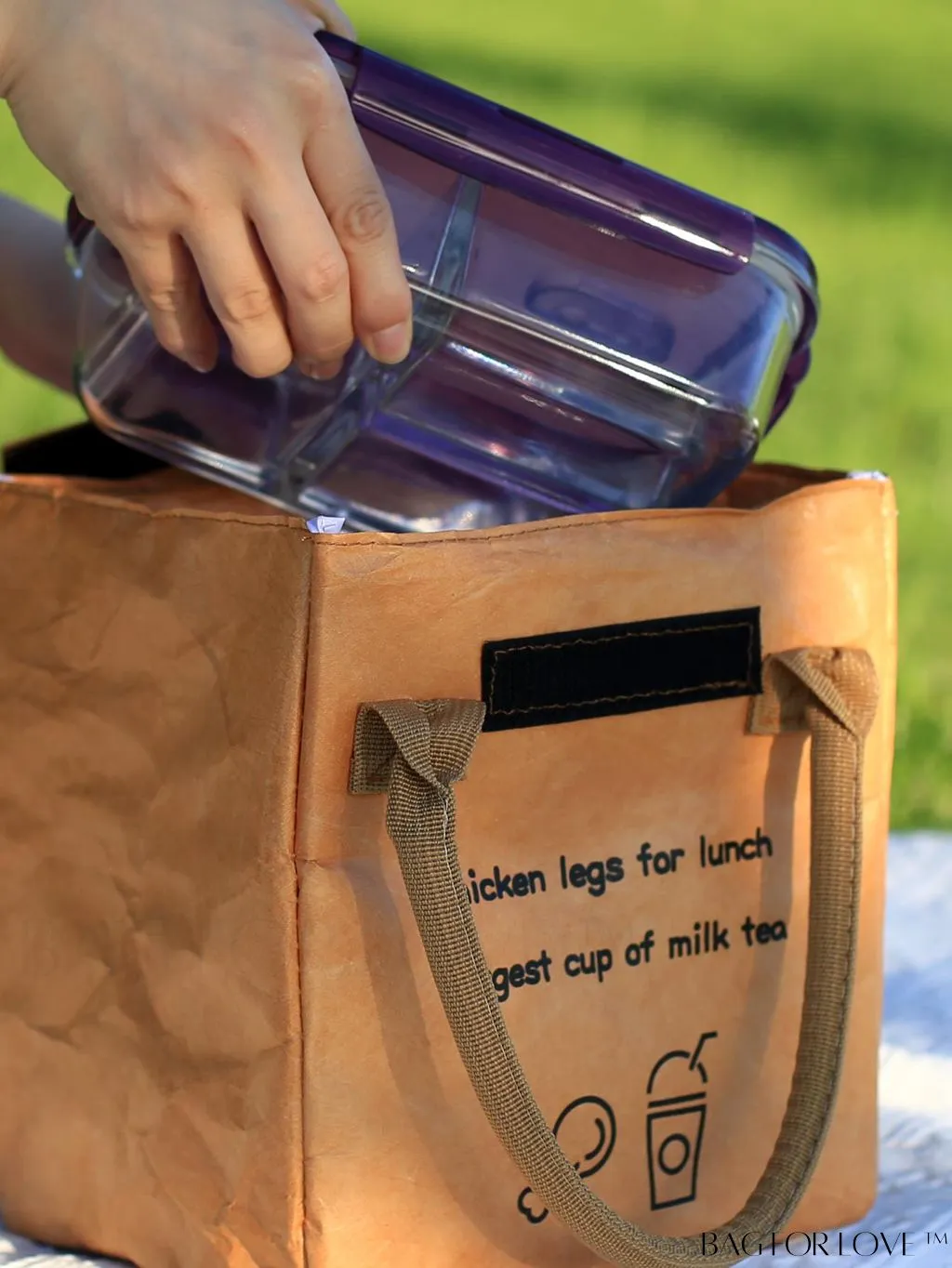 BagForLove - Insulated Double-Handled Lunch Bag with Graphic Design and Secure Zipper