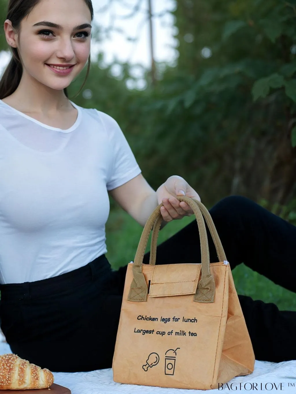 BagForLove - Insulated Double-Handled Lunch Bag with Graphic Design and Secure Zipper