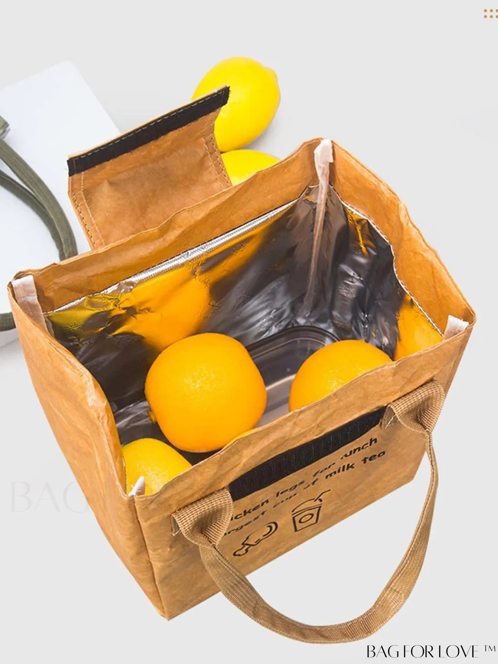 BagForLove - Insulated Double-Handled Lunch Bag with Graphic Design and Secure Zipper